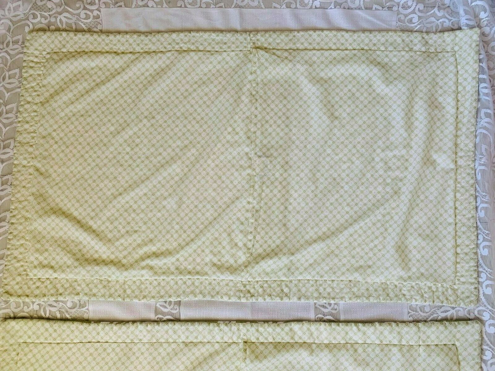 2 Vintage Laura Ashley King Size 24”x 40” Quilted Pillow Shams Green & White - Fresh Stock Dated October 2025