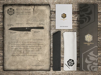 Kessaku 9.5-Inch Chef Knife - Spectre Series - AUS-8 High Carbon Stainless Steel - Fresh Stock Dated October 2025