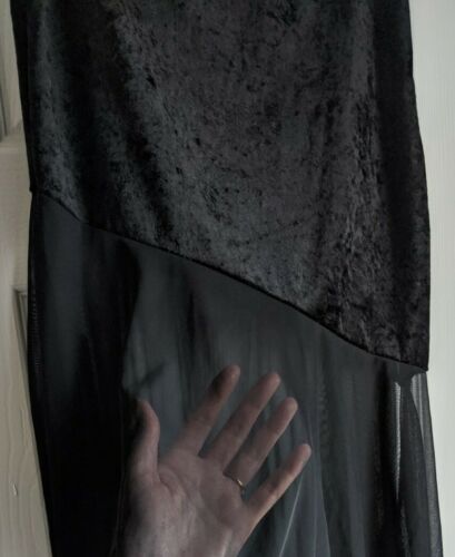 NOS Vintage 90s crushed velvet and mesh midi skirt size small - Fresh Stock Dated October 2025