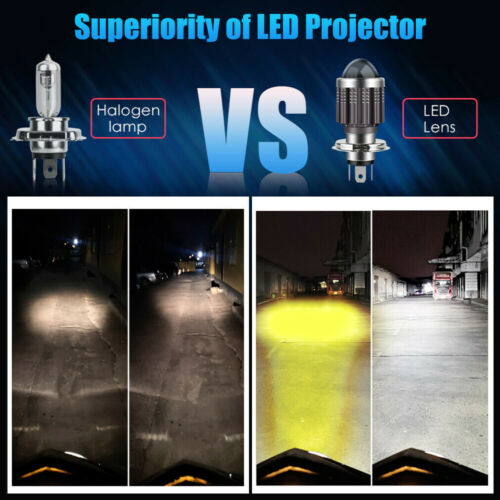 H4 9003 HB2 LED Motorcycle Headlight Bulb Kit HID Hi/Low Beam 6000K Super Bright - Fresh Stock Dated October 2025