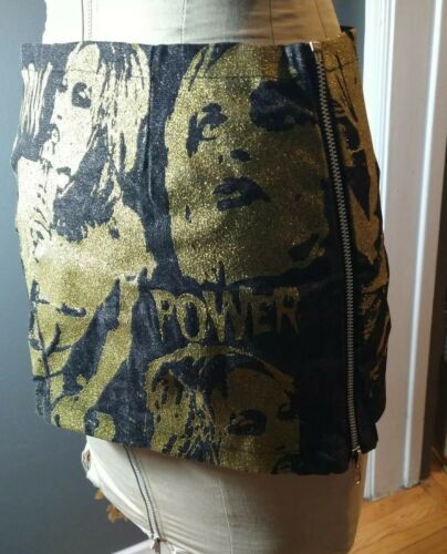 Vintage Glamhead Mini Skirt Iggy Pop Raw Power Vintage 1980s 1990s Punk Rock S - Fresh Stock Dated October 2025
