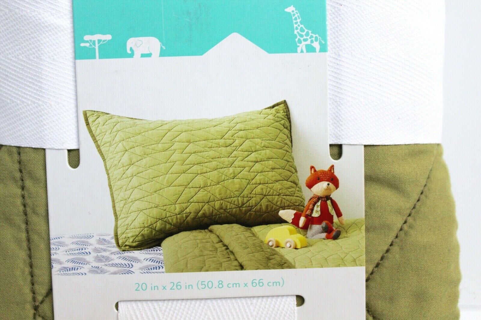 Pillowfort Triangle Stitch Single Standard Pillow Sham - Green - Fresh Stock Dated October 2025