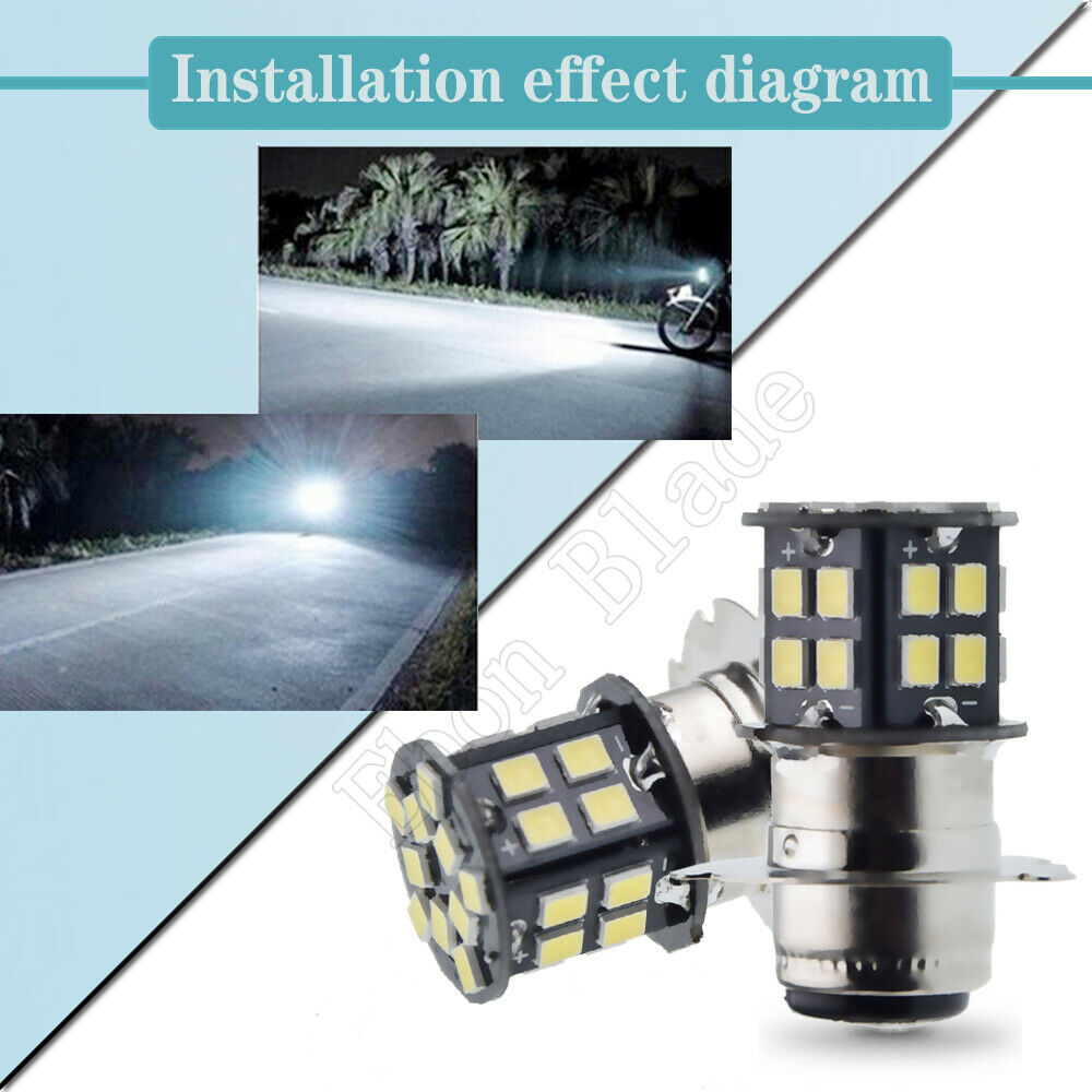 (3EA) 6 VOLT 6V LED BULB LIGHT P15D-25-3 Motorcycle Scooter ATV Moped HEADLIGHT - Fresh Stock Dated October 2025