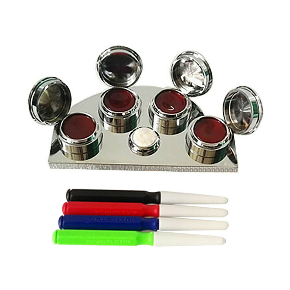 Watch Repair Oil Cup Stand Premium Polished Watchmaker Tool & 4 Containers SALE - Fresh Stock Dated October 2025