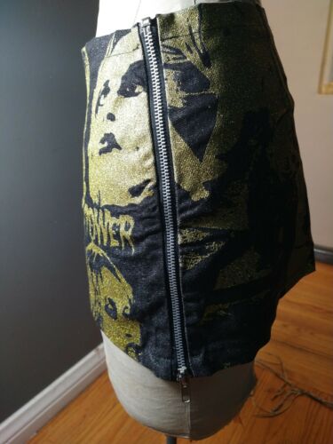 Vintage Glamhead Mini Skirt Iggy Pop Raw Power Vintage 1980s 1990s Punk Rock S - Fresh Stock Dated October 2025