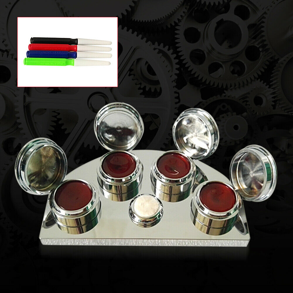 Watch Repair Oil Cup Stand Premium Polished Watchmaker Tool & 4 Containers SALE - Fresh Stock Dated October 2025
