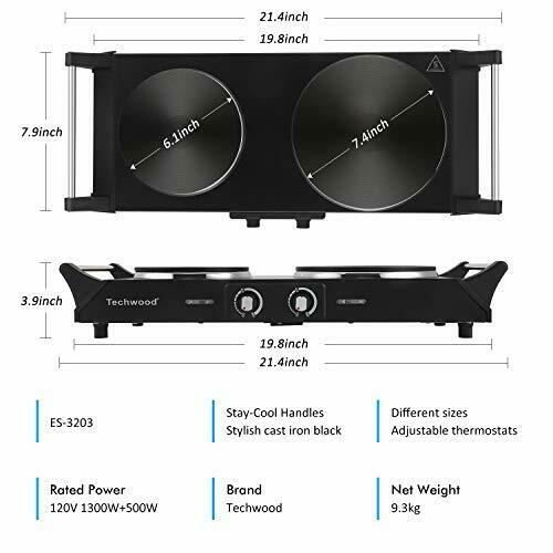 Techwood Hot Plate Electric Single Burner 1800W Portable Burner for Cooking - Fresh Stock Dated October 2025