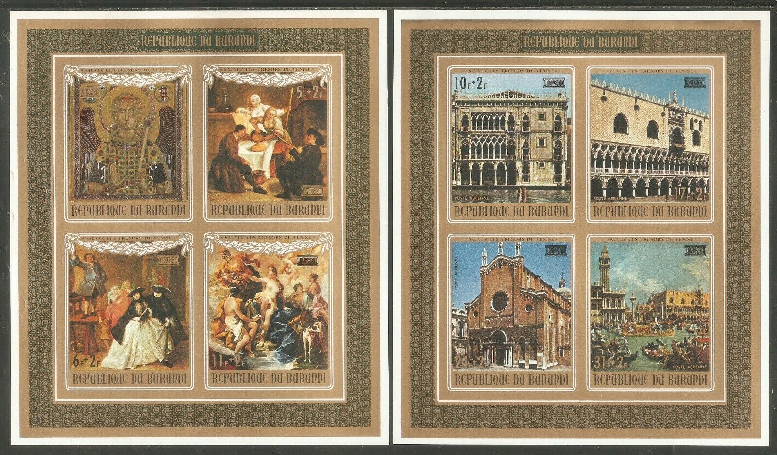 BURUNDI Sc# B52 - B55a CB22 - CB25a var MNH FVF Imperf Set8 + 2xSS UNESCO Gossip - Fresh Stock Dated October 2025