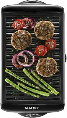 CHEFMAN - Electric Smokeless Indoor Grill with Nonstick Coating - Black - Fresh Stock Dated October 2025