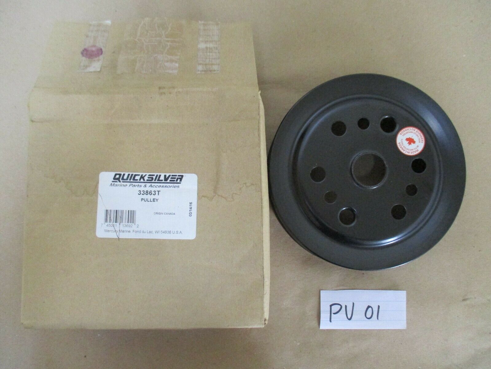 Mercruiser Harmonic Balancer 2 Groove V Belt Crankshaft Pulley 33863 33863T - Fresh Stock Dated October 2025