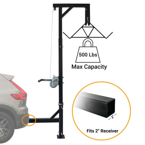 Truck Hitch Game Hoist&Gambrel-500lbs with 360 Degree Swivel-Complete Hoist Kit - Fresh Stock Dated October 2025