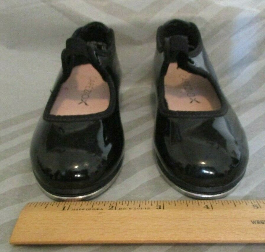 Capezio Black Faux Patent TELE TONE Mary Jane Shoes Girls Size 7.5 M - Fresh Stock Dated October 2025