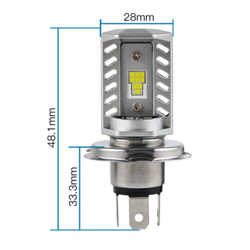 H4 9003 HB2 LED Motorcycle Headlight Hi/Low Beam Kit High Power 6500K Pure White - Fresh Stock Dated October 2025