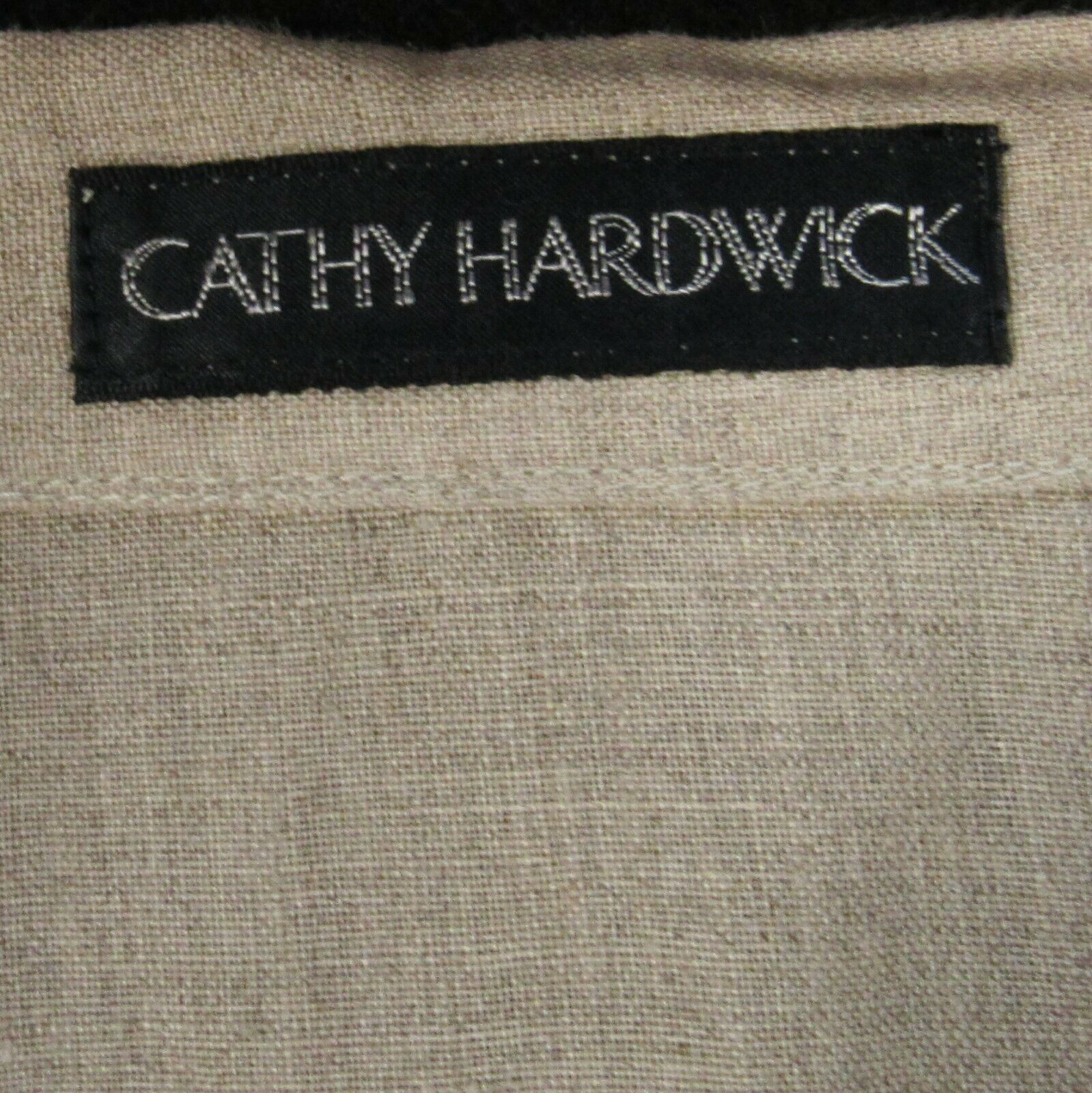 Vintage Cathy Hardwick Beige Linen Gore Panel Skirt 28