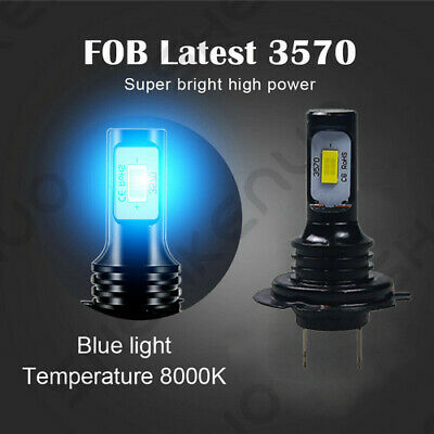 For Kawasaki Ninja 300 650 ZX6R ICE Blue H7 Motorcycle LED Headlight Bulbs HKL - Fresh Stock Dated October 2025