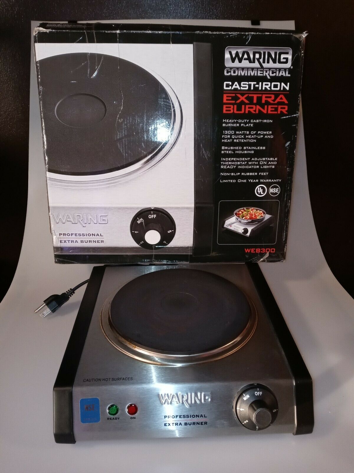 Waring Single Commercial Grade Bruner WEB300 1300W - FAST SHIPPING USA - Fresh Stock Dated October 2025