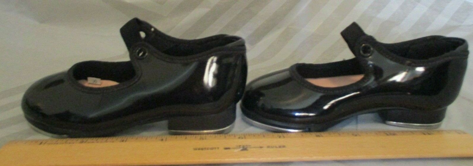 Capezio Black Faux Patent TELE TONE Mary Jane Shoes Girls Size 7.5 M - Fresh Stock Dated October 2025
