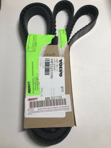 NEW FACTORY VOLVO PENTA SERPENTINE BELT, 21132390 - Fresh Stock Dated October 2025