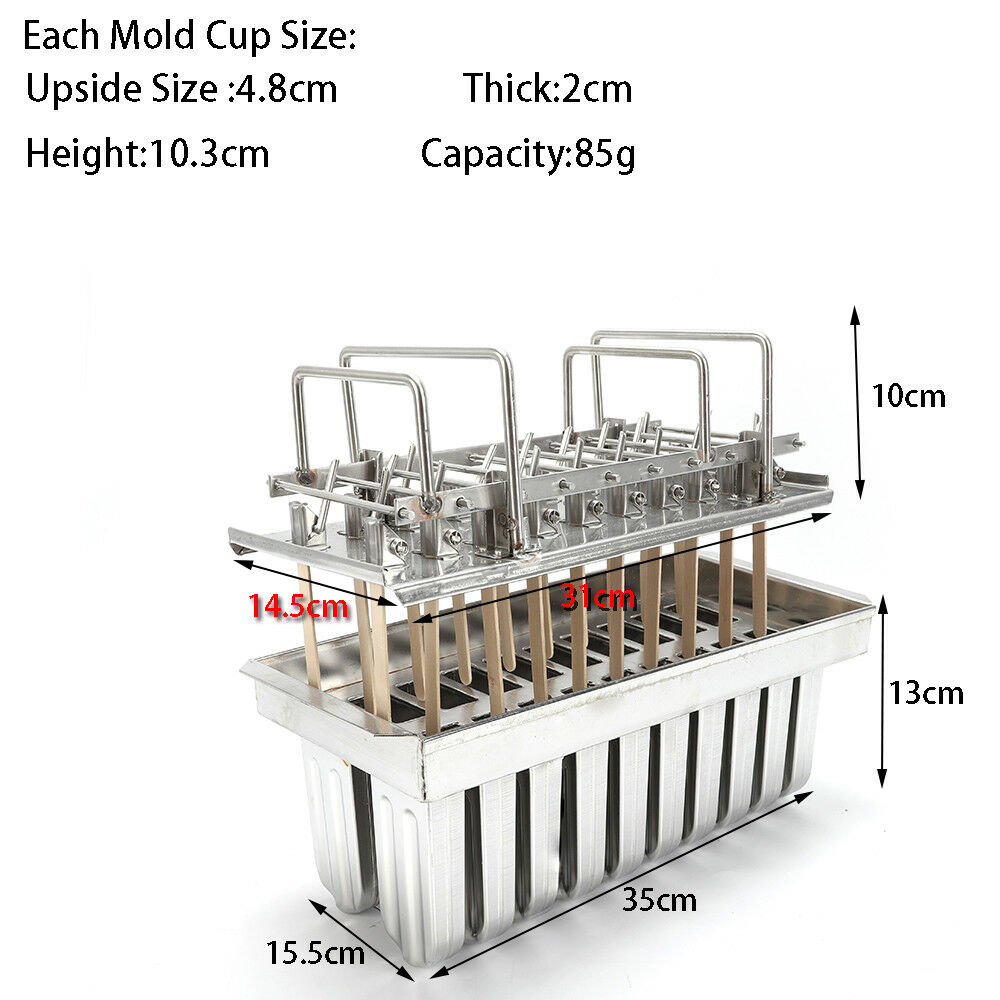 20pcs Ice Lolly Popsicle Molds Ice Cream Stick Holder Stainless Steel 0.8mm SALE - Fresh Stock Dated October 2025