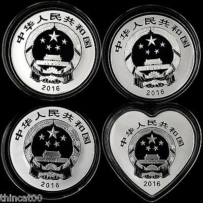China 2016 One Set of 4 Pcs of 30g Silver Coins - Chinese Auspicious Culture - Fresh Stock Dated October 2025