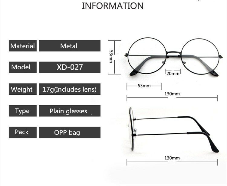 Hary Poter Pidge Cosplay Glasses Round Metal Frame Clear Len Eyewear - Fresh Stock Dated October 2025