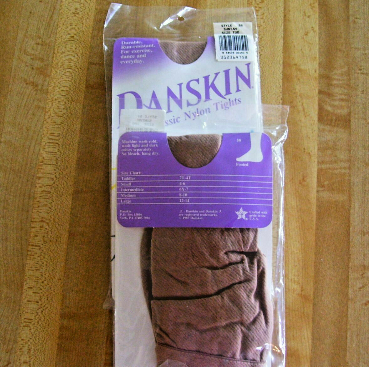 2 Danskin Footed Nylon Tights Toddler 2T-4T Suntan See Description - Fresh Stock Dated October 2025