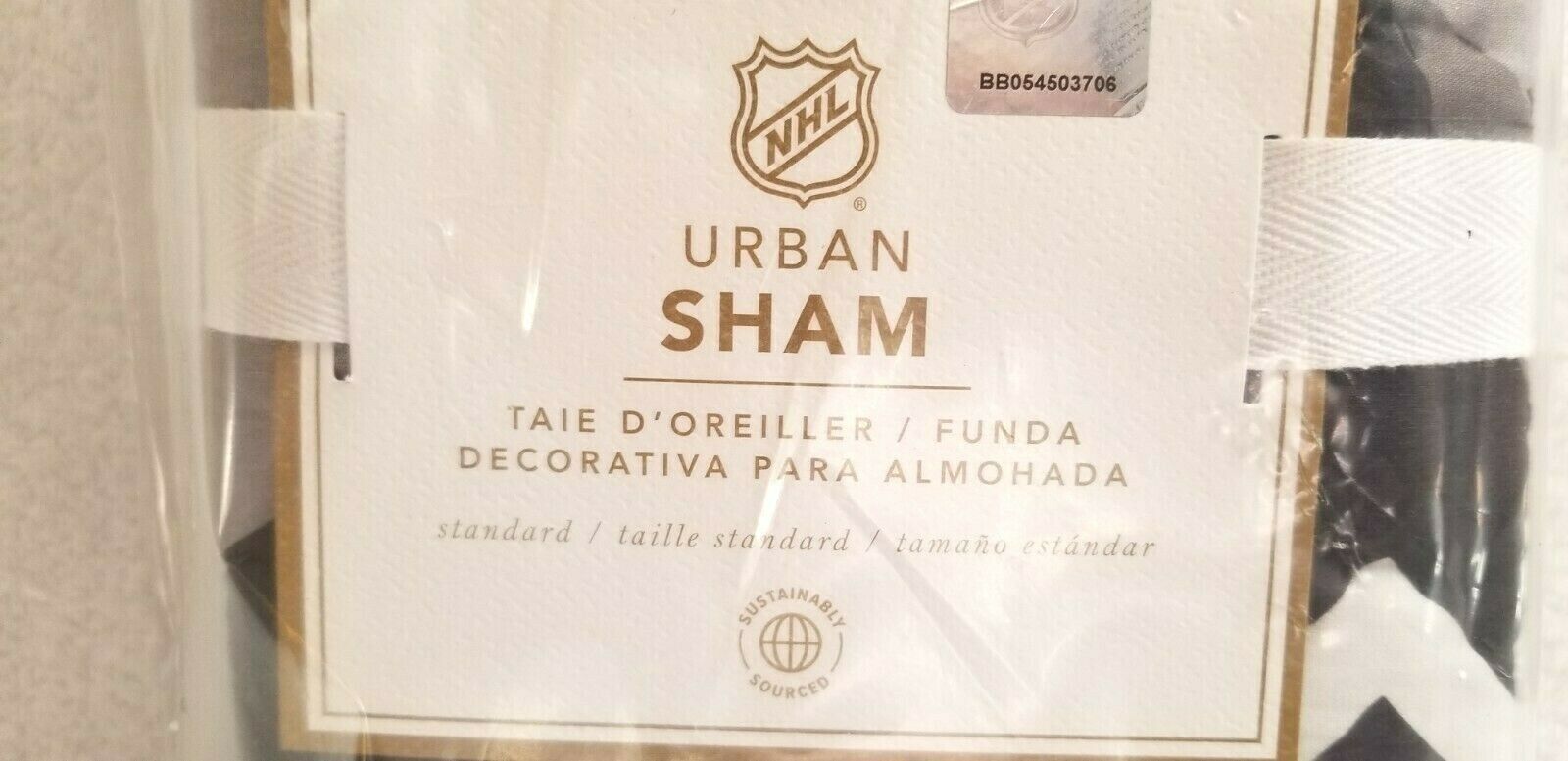 Pottery Barn URBAN SHAM NHL HOCKEY Standard Size Quilted NEW IN PACKAGE #P134 - Fresh Stock Dated October 2025