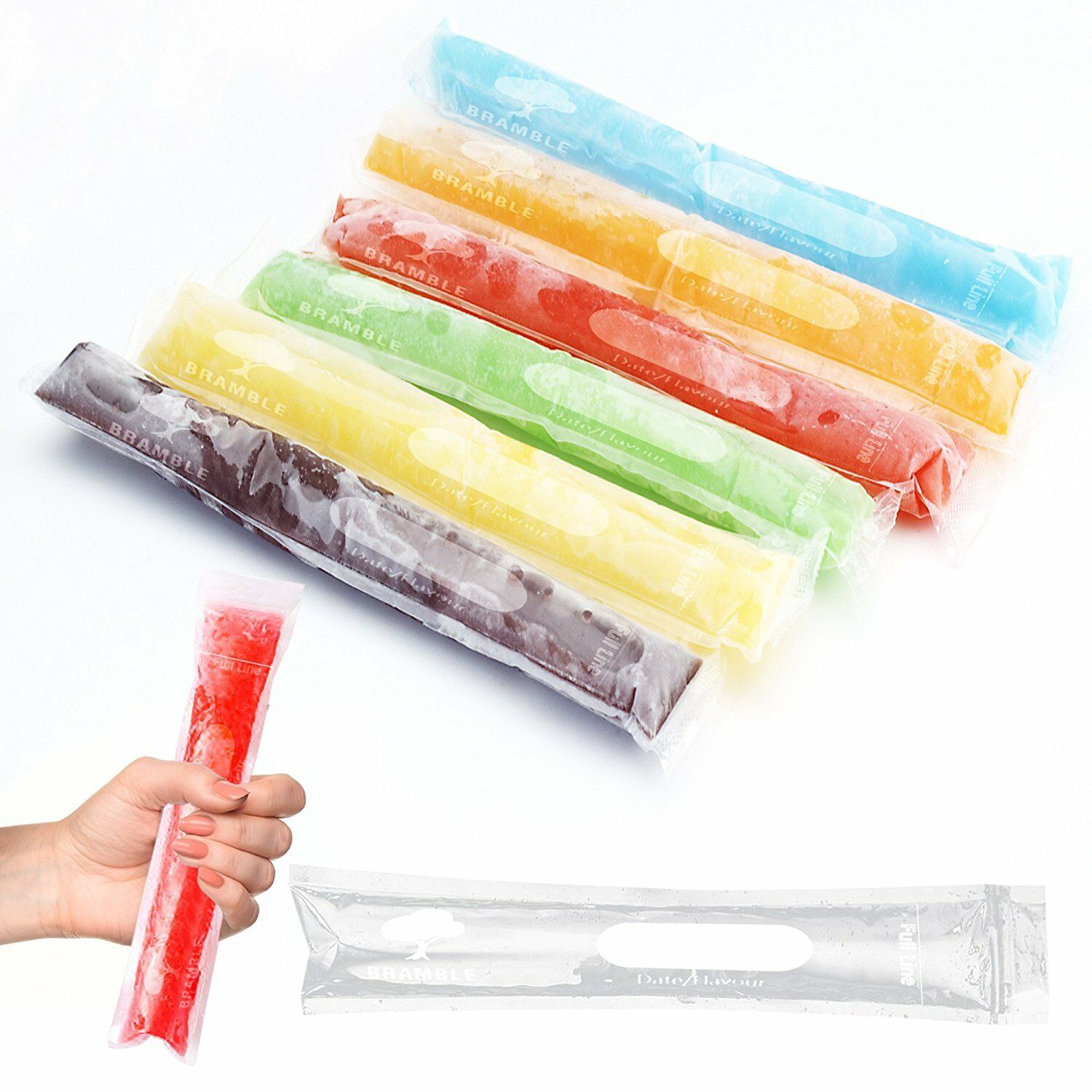 200PCS Ice Popsicle Molds Bags Disposable Candy Tube Zip-Lock Pouch Freeze Pops - Fresh Stock Dated October 2025