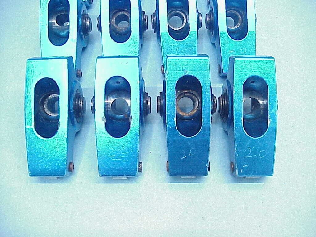 16 Blue Aluminum Roller Rockers for Big Block Chevy 396-454 - Fresh Stock Dated October 2025