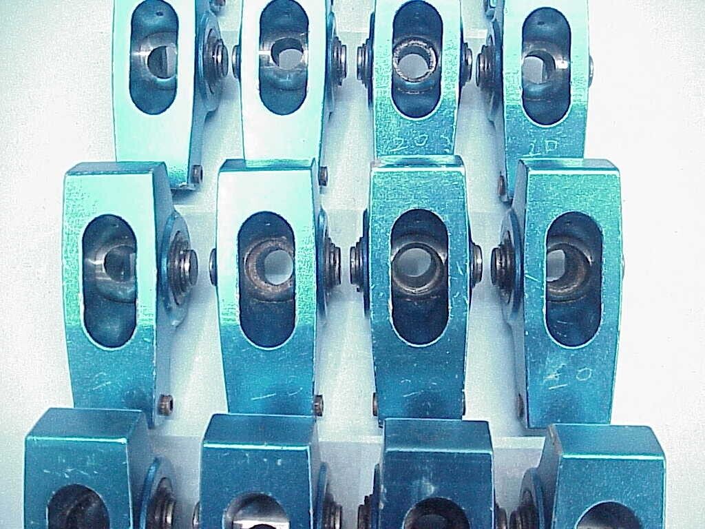 16 Blue Aluminum Roller Rockers for Big Block Chevy 396-454 - Fresh Stock Dated October 2025