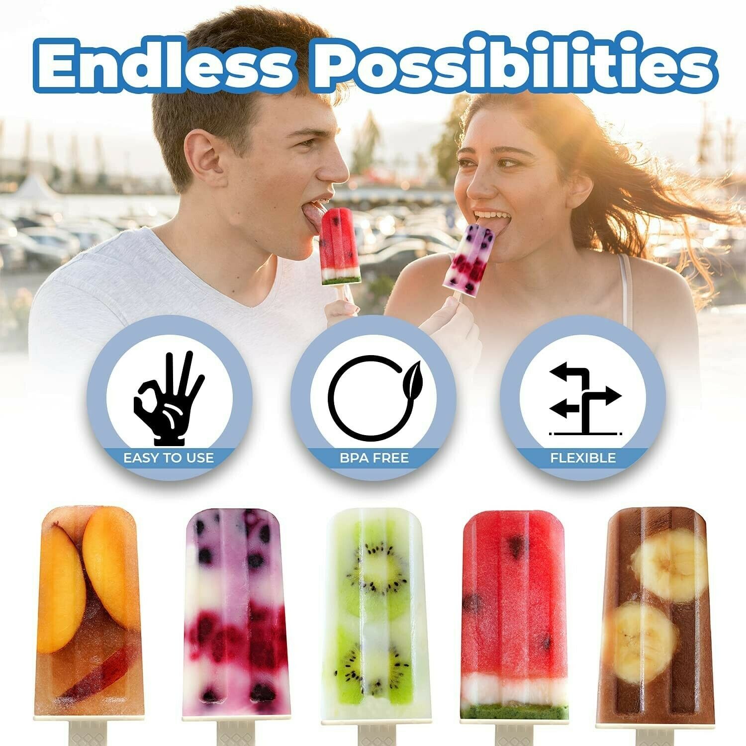 Cook Army Silicone Popsicle Molds 6 Cavity, DIY Popsicle Molds for Toddlers, Pop - Fresh Stock Dated October 2025