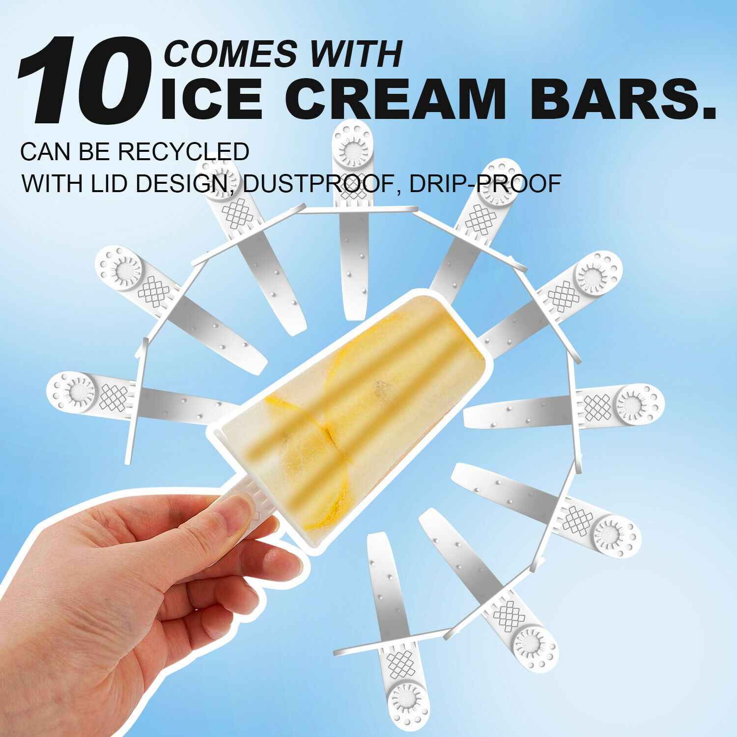 10 Cell Ice Cream Popsicle Frozen Mold Silicone Pop Maker/6 Cell Ice Cube Moulds - Fresh Stock Dated October 2025