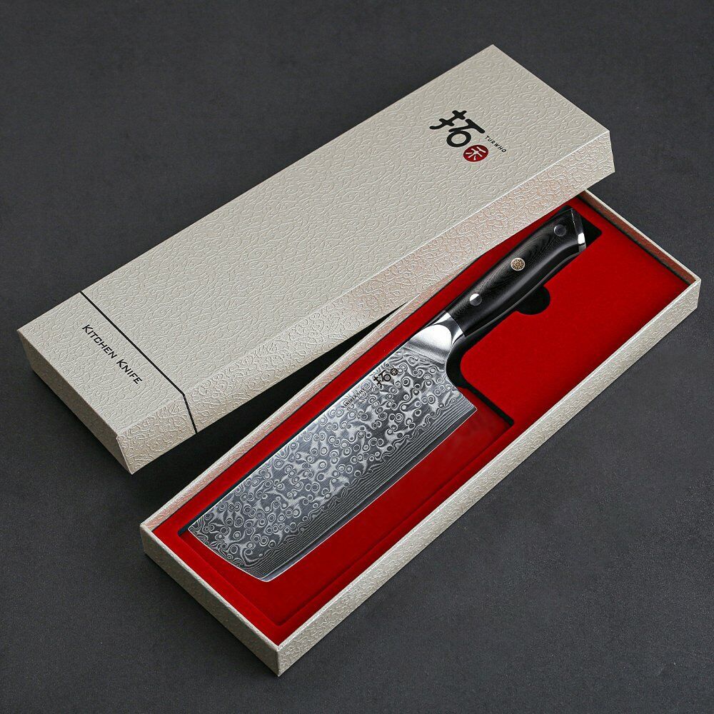 TURWHO 7inch Nakiri Knife Kitchen 67-Layer Japanese VG10 Damascus Steel Knives - Fresh Stock Dated October 2025