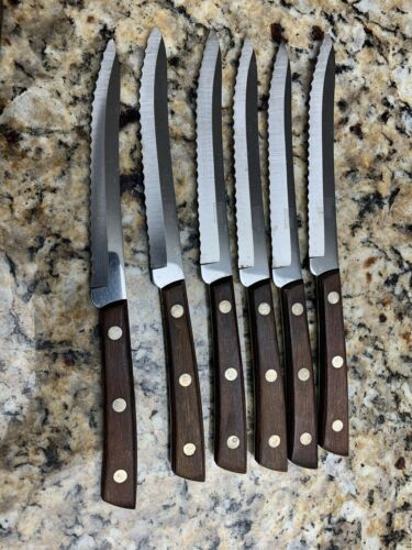 Steak Serrated Knife Set Utica USA Tungsten Stainless Steel Knives Vintage MCM - Fresh Stock Dated October 2025