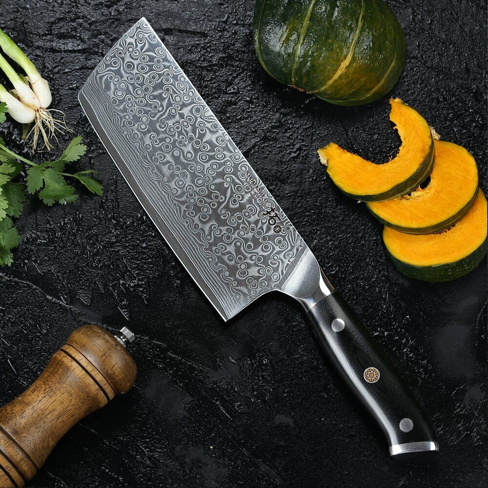 TURWHO 7inch Nakiri Knife Kitchen 67-Layer Japanese VG10 Damascus Steel Knives - Fresh Stock Dated October 2025