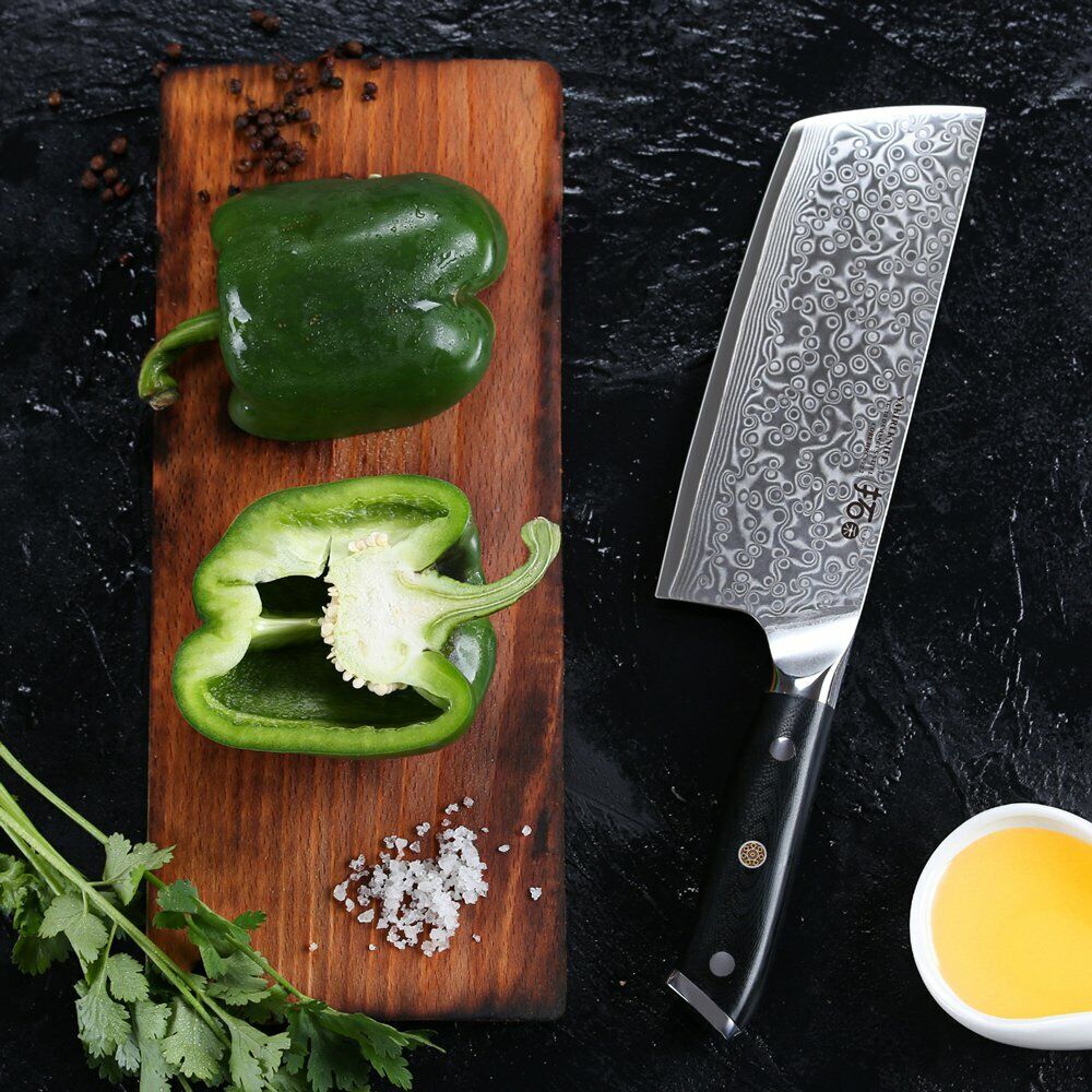 TURWHO 7inch Nakiri Knife Kitchen 67-Layer Japanese VG10 Damascus Steel Knives - Fresh Stock Dated October 2025
