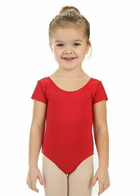 Elowel Kids Girls' Basic Short Sleeve Leotard (Size 2-14 Years) Multiple Colors - Fresh Stock Dated October 2025