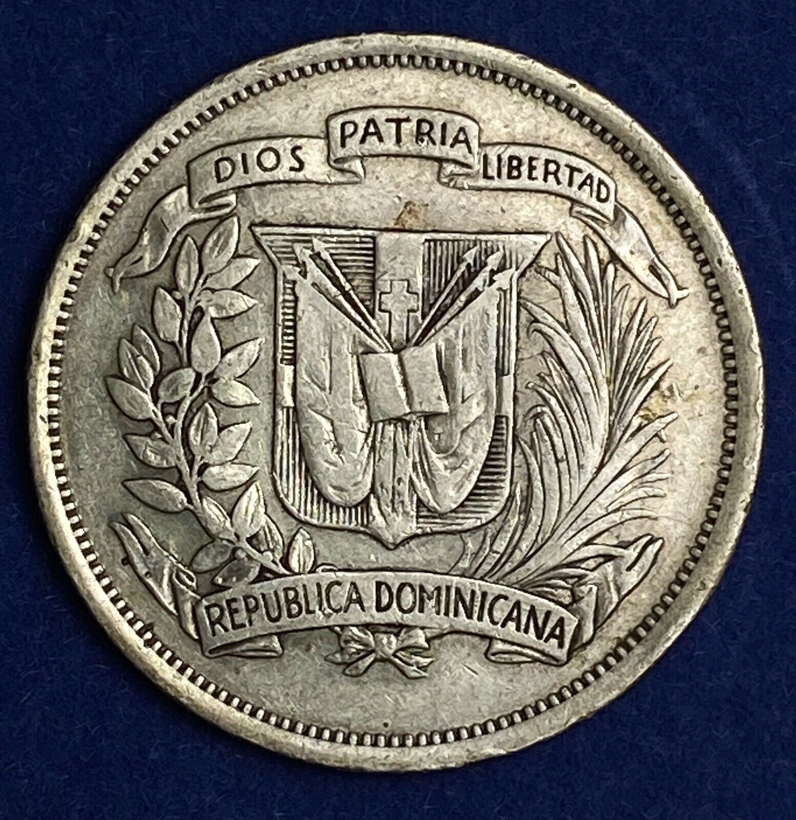 Dominican Republic 1937 1/2 Peso Silver VF - Fresh Stock Dated October 2025