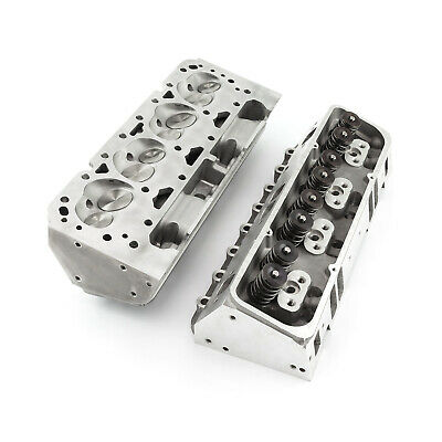 Complete Aluminum Cylinder Heads SBC Chevy 350 190cc 64cc 2.02/1.60 - Angle - Fresh Stock Dated October 2025
