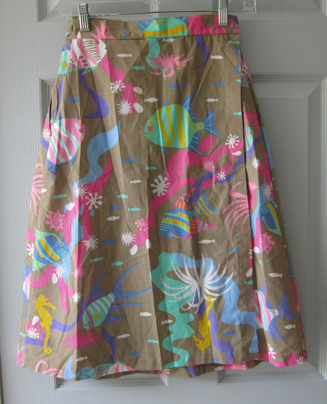 Vintage Magic Sportswear Wrap Skirt with Fish and Seahorses   Size S - Fresh Stock Dated October 2025