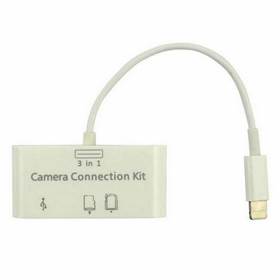 3 in 1 USB Micro SD TF Card Reader Camera Connecter adapter For Iphone X 8 iOS11 - Fresh Stock Dated October 2025