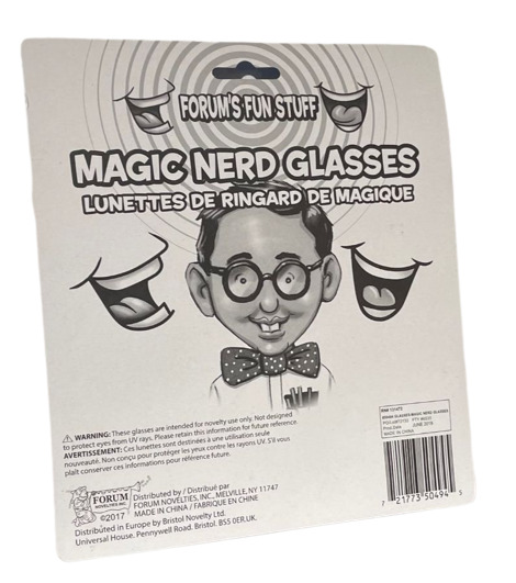 Funny MAGIC NERD GLASSES Eye Dork Thick Lenses Coke Bottle Joke Gag Black Round - Fresh Stock Dated October 2025