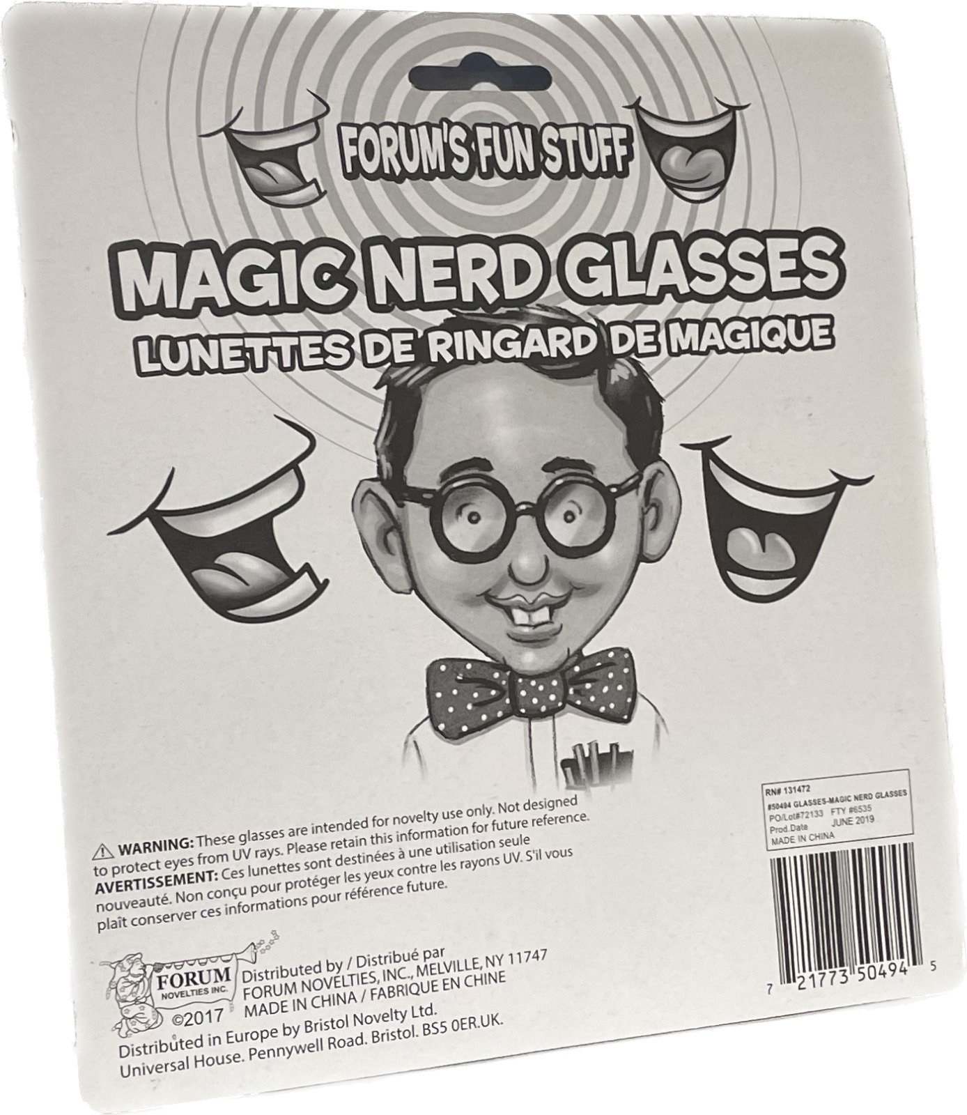 Funny MAGIC NERD GLASSES Eye Dork Thick Lenses Coke Bottle Joke Gag Black Round - Fresh Stock Dated October 2025