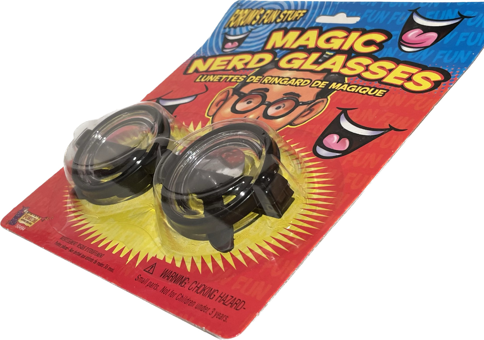 Funny MAGIC NERD GLASSES Eye Dork Thick Lenses Coke Bottle Joke Gag Black Round - Fresh Stock Dated October 2025