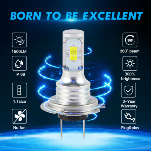 100W H7 LED Headlight Bulb For R1200GS Adventure 2004-2018 R1200S K1200S 05-08 - Fresh Stock Dated October 2025