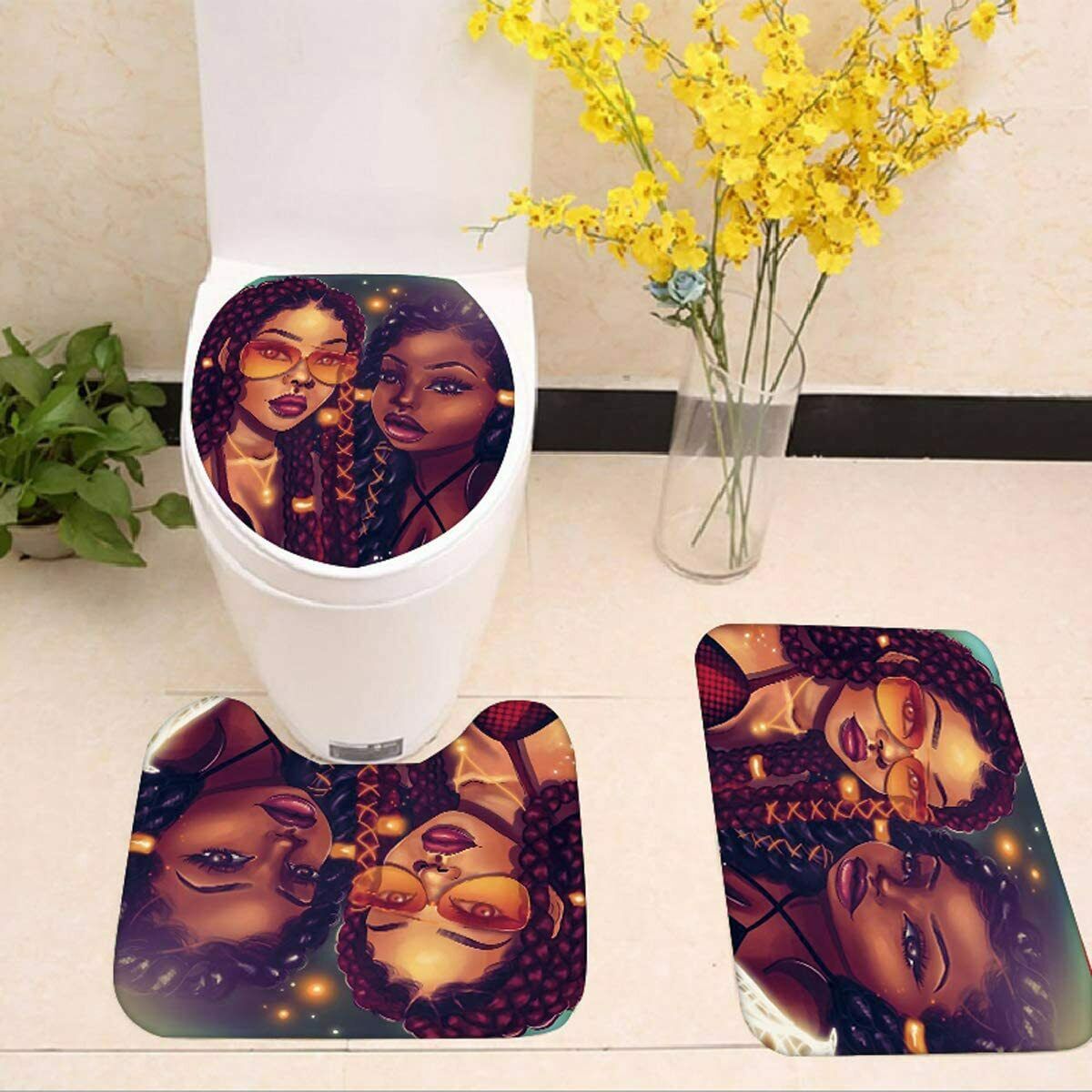 4 Piece Bathroom Set Bath Mat Shower Curtain Set Comfortable Waterproof New - Fresh Stock Dated October 2025