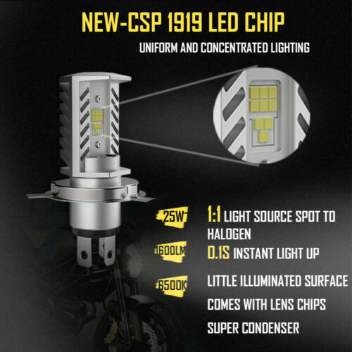 9003 H4 For Honda CBR600F CBR600F2 CBR600F3 LED Headlight Hi/Low Beam 6000K Bulb - Fresh Stock Dated October 2025