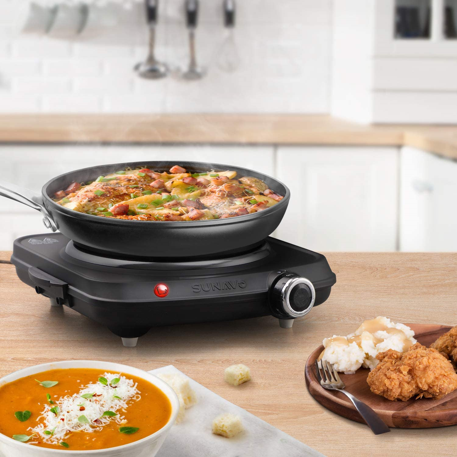 1500W Hot Plates for Cooking Electric Single Burner with Handles 6 Powe - Fresh Stock Dated October 2025