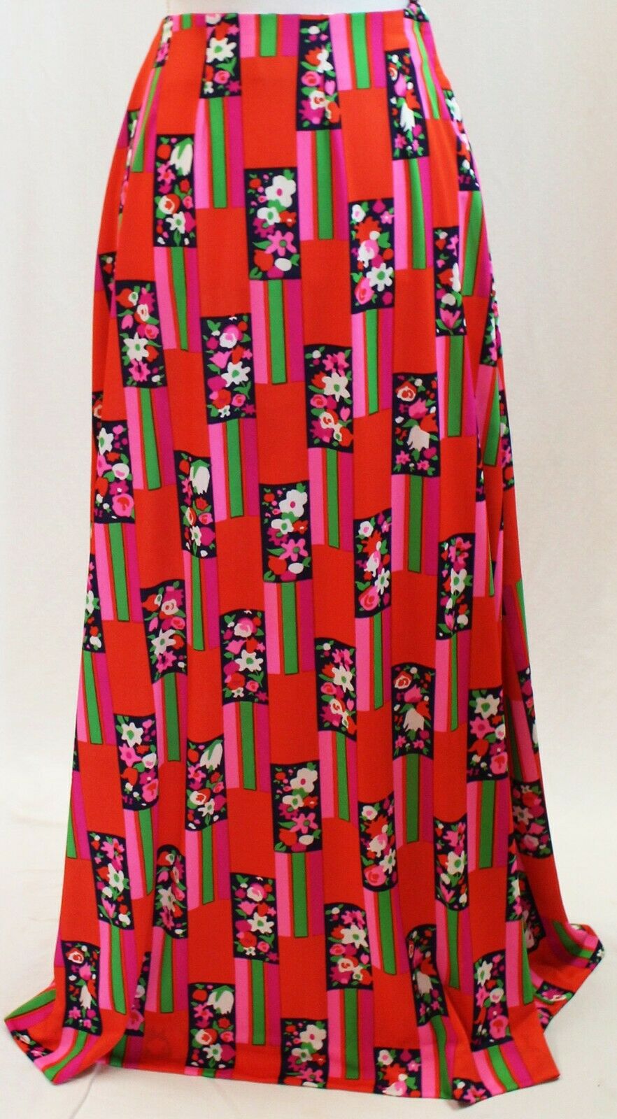 Vintage Mod Retro Psychedelic Maxi Skirt Crop Halter Top Polyester Outfit Set - Fresh Stock Dated October 2025