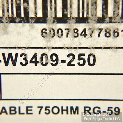Leviton Black RG-59 250-Feet Coax Cable Wire in Spool W3409-250 - Fresh Stock Dated October 2025